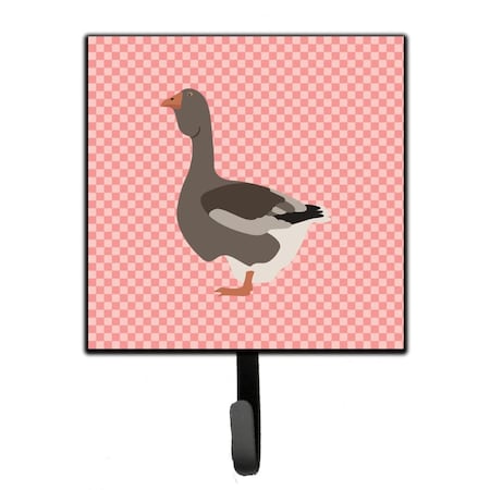 Jensendistributionservices Toulouse Goose Pink Check Leash or Key Holder MI2087159